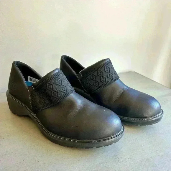 Timberland PRO Women Black Clog 10 Riveter SD+ Slip-On At Work Shoe Leather EUC - Picture 2 of 13